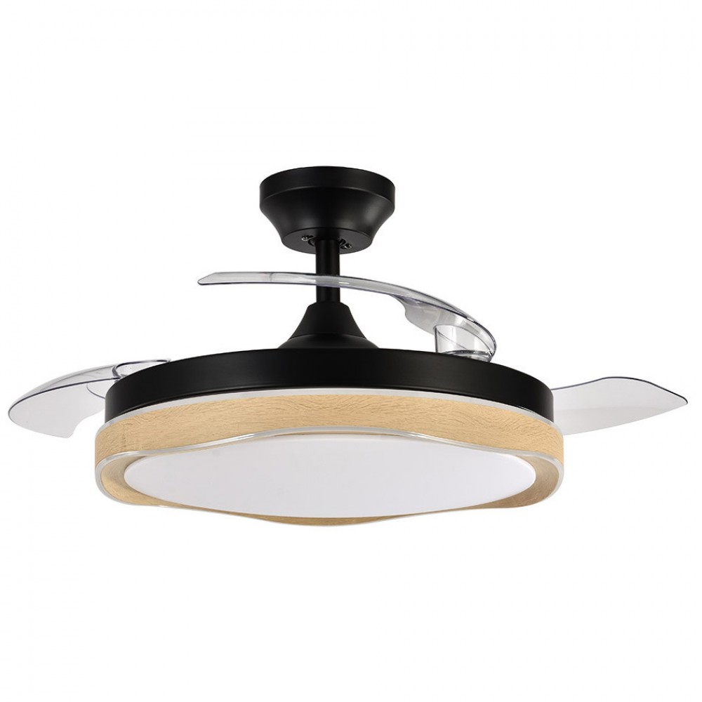 Ventilador Blondi DC Negro-Madera Plegable 107Ø 72w 3aspas Mando Memoria Y Temporizador 208791385
