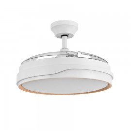 Ventilador Tempano DC Blanco-Haya Plegable 107Ø 72w 3aspas Mando Memoria Y Temporizador 208891368