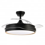 Ventilador Tempano DC Negro-Madera Plegable 107Ø 72w 3aspas Mando Memoria Y Temporizador 208891385