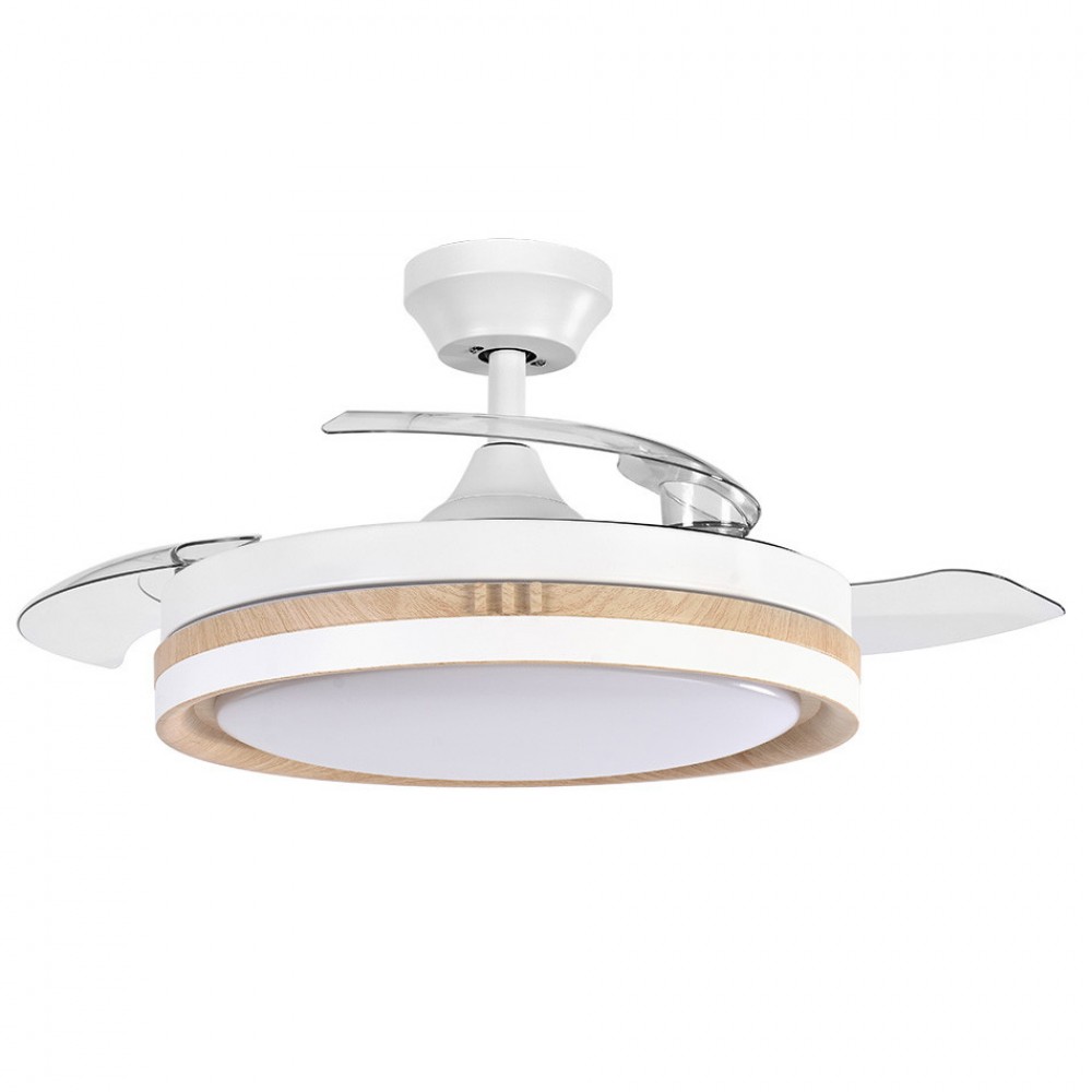 Ventilador Viper DC Blanco-Haya Plegable 107Ø 72w 3aspas Mando Memoria Y Temporizador 208991368
