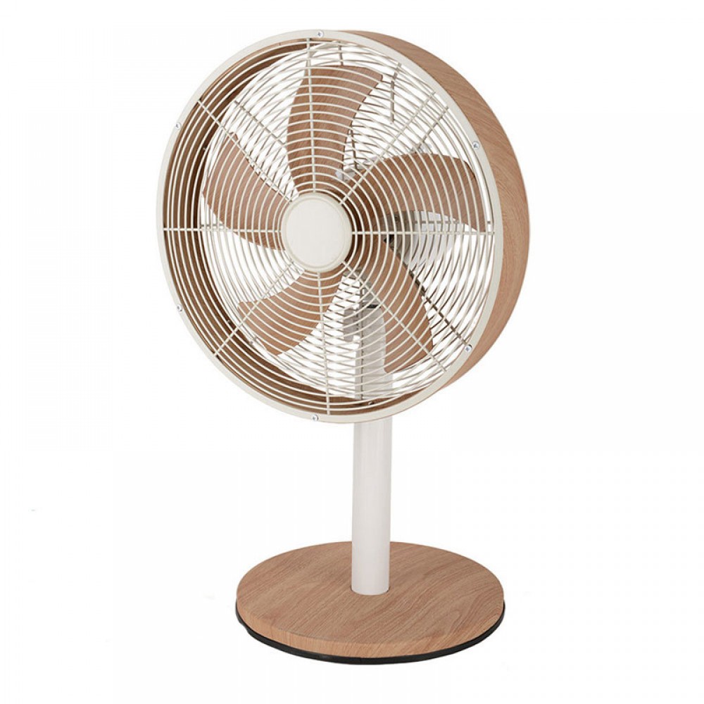 Ventilador Alcañiz Sobremesa Blanco-Haya 35Ø 45w 5 Aspas Oscilante Y Rotatorio 210571068