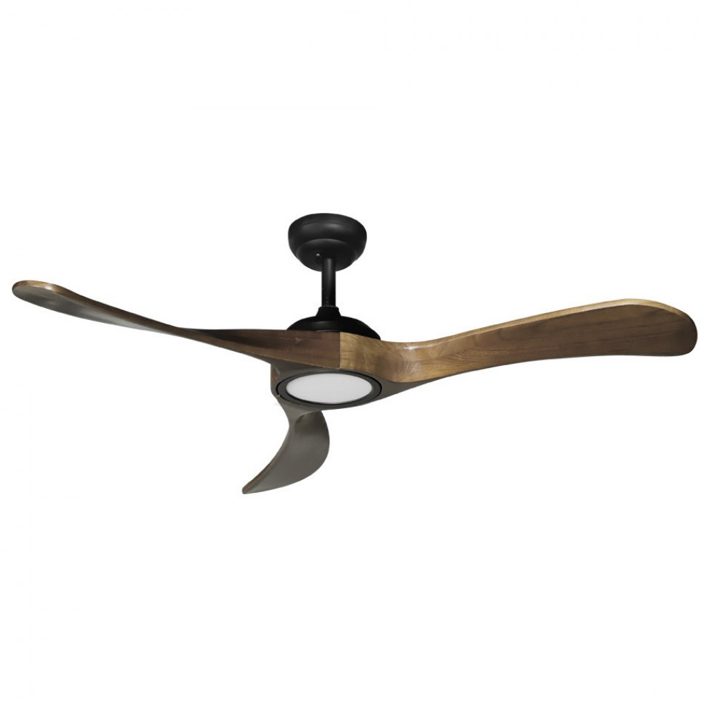 Ventilador Castelo DC Negro-Roble 132Ø 18w 3aspas Mando Regulable Memoria Y Temporizador 212091309