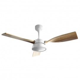 Ventilador Estio DC Blanco-Haya 132Ø 24w 3aspas Mando Regulable Memoria Y Temporizador 212291368