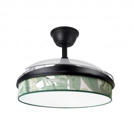 Ventilador Mini Moda DC Negro-Hoja Verde 91Ø 72w Mando Memoria Y Temporizador 212480109