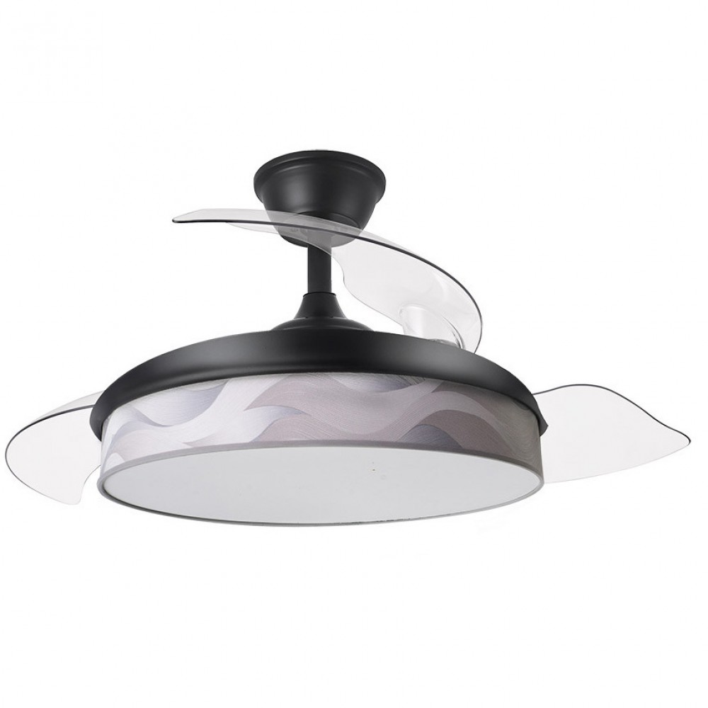 Ventilador Mini Moda DC Negro-Ola Gris 91Ø 72w Mando Memoria Y Temporizador 212480309