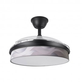 Ventilador Mini Moda DC Negro-Ola Gris 91Ø 72w Mando Memoria Y Temporizador 212480309