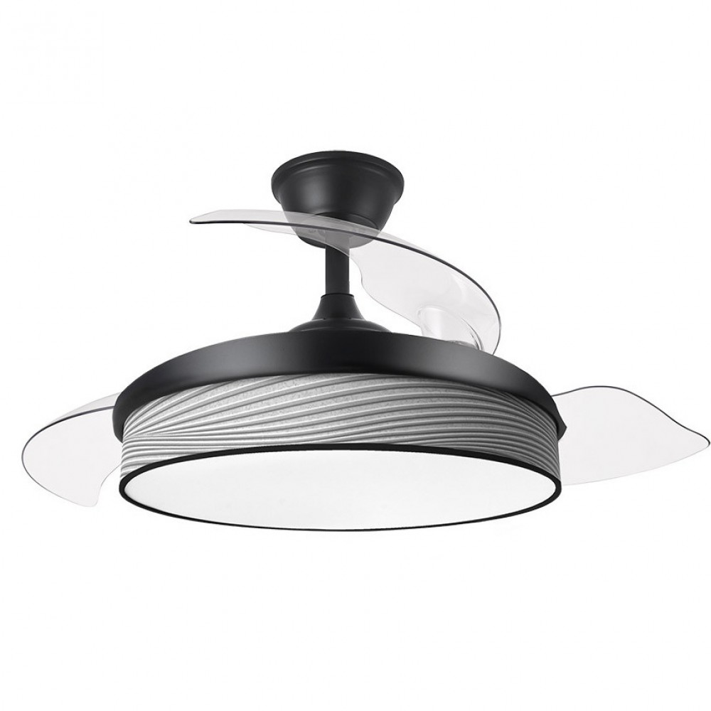 Ventilador Mini Moda DC Negro-Surco Gris 91Ø 72w Mando Memoria Y Temporizador 212480409