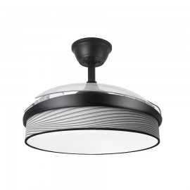 Ventilador Mini Moda DC Negro-Surco Gris 91Ø 72w Mando Memoria Y Temporizador 212480409
