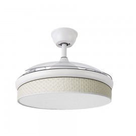 Ventilador Mini Moda DC Blanco-Cañizo Blanco 91Ø 72w Mando Memoria Y Temporizador 212480501