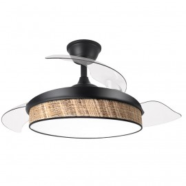 Ventilador Mini Moda DC Negro-Cañizo Oscuro 91Ø 72w Mando Memoria Y Temporizador 212480709