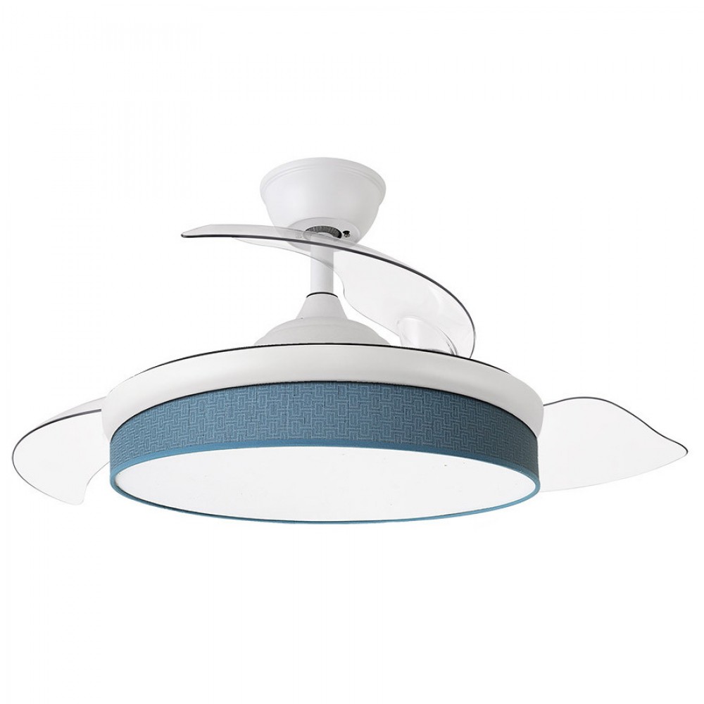 Ventilador Mini Moda DC Blanco-Azul 91Ø 72w Mando Memoria Y Temporizador 212480801