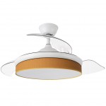 Ventilador Mini Moda DC Blanco-Naranja 91Ø 72w Mando Memoria Y Temporizador 212480901