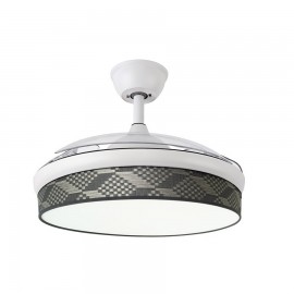 Ventilador Mini Moda DC Blanco-Tetris Gris 91Ø 72w Mando Memoria Y Temporizador 212481101
