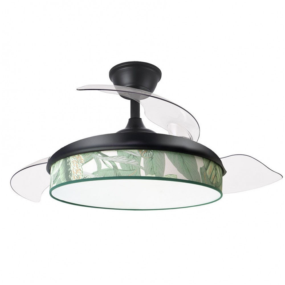 Ventilador Moda DC Negro-Hoja Verde 108Ø 72w 3aspas Mando Memoria Y Temporizador 212490109