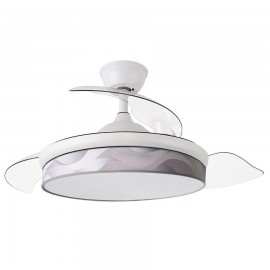 Ventilador Moda DC Blanco-Ola Gris 108Ø 72w 3aspas Mando Memoria Y Temporizador 212490301