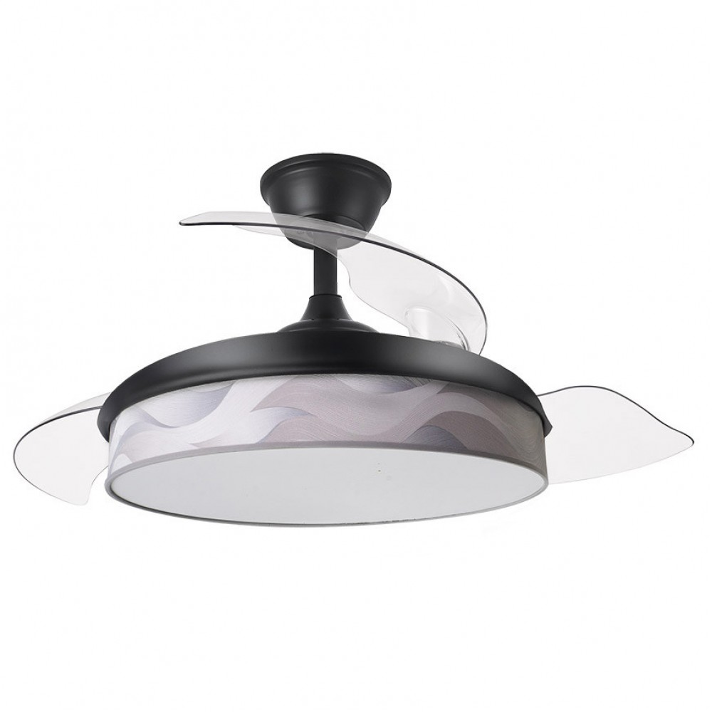 Ventilador Moda DC Negro-Ola Gris 108Ø 72w 3aspas Mando Memoria Y Temporizador 212490309