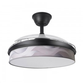 Ventilador Moda DC Negro-Ola Gris 108Ø 72w 3aspas Mando Memoria Y Temporizador 212490309