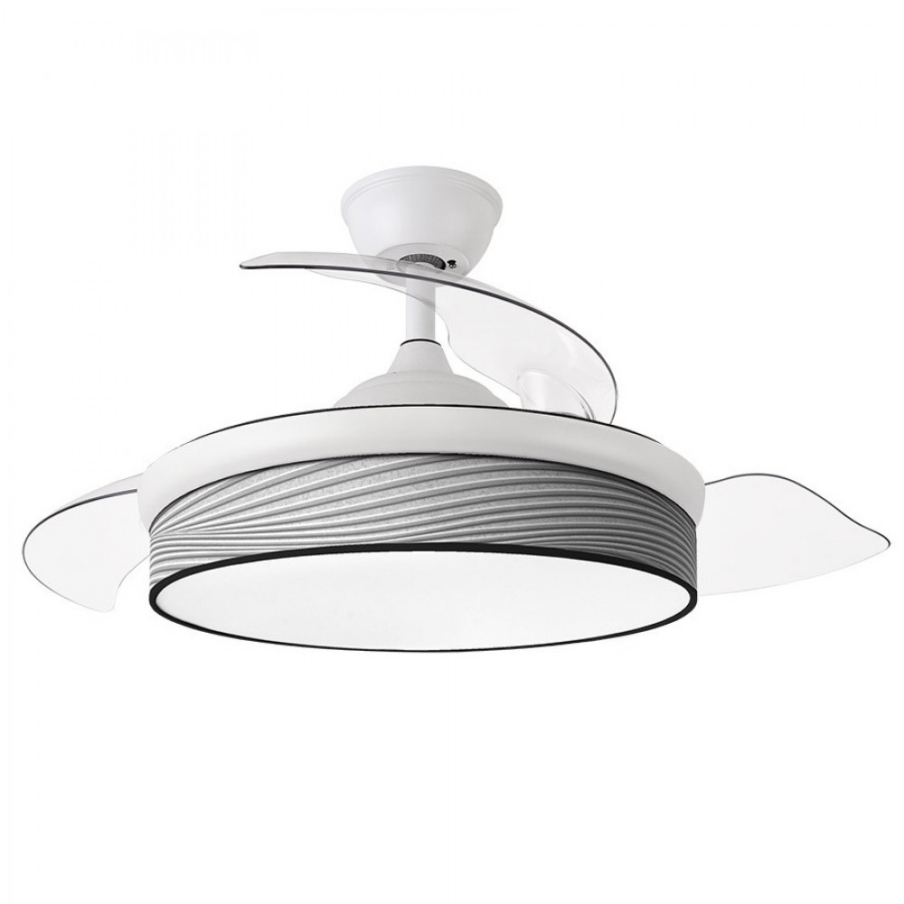 Ventilador Moda DC Blanco-Surco Gris 108Ø 72w 3aspas Mando Memoria Y Temporizador 212490401