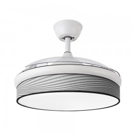 Ventilador Moda DC Blanco-Surco Gris 108Ø 72w 3aspas Mando Memoria Y Temporizador 212490401