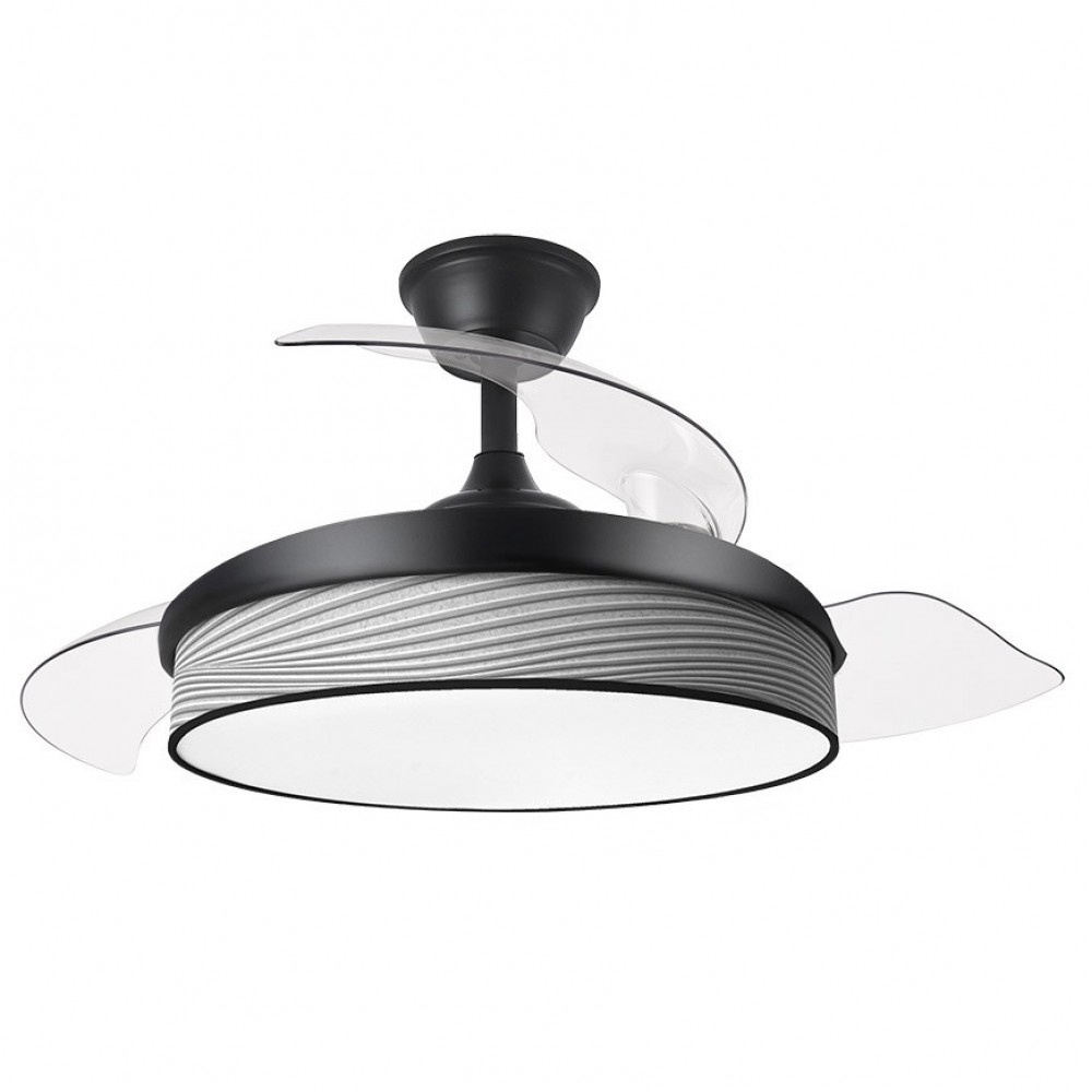 Ventilador Moda DC Negro-Surco Gris 108Ø 72w 3aspas Mando Memoria Y Temporizador 212490409