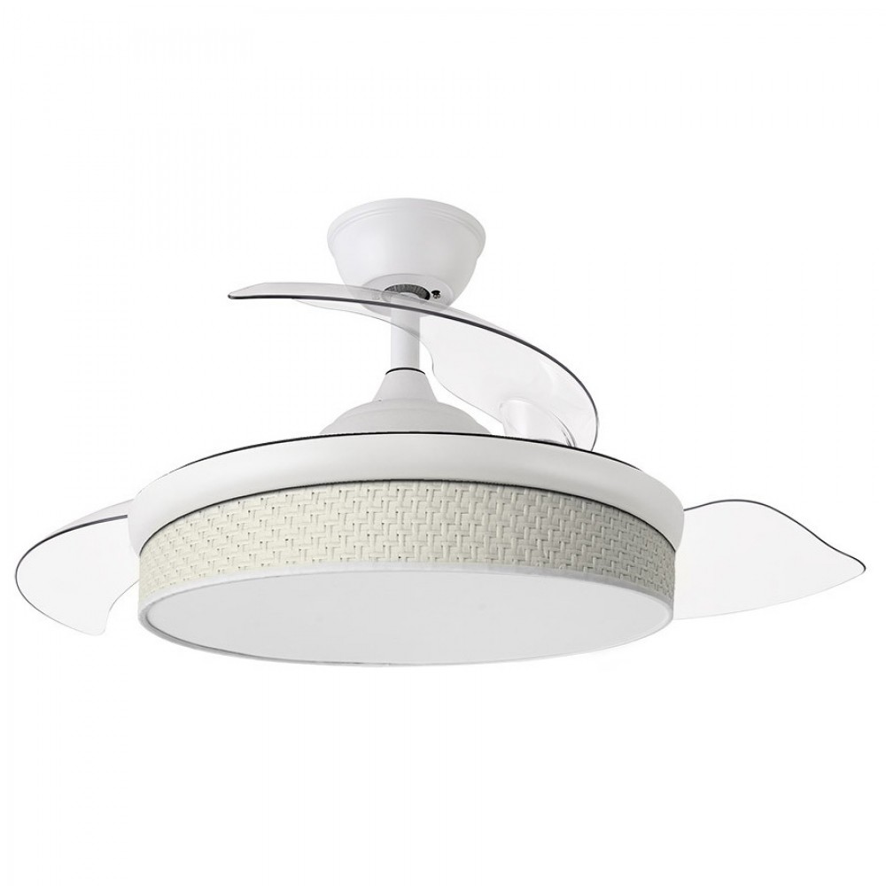 Ventilador Moda DC Blanco-Cañizo Blanco 108Ø 72w 3aspas Mando Memoria Y Temporizador 212490501