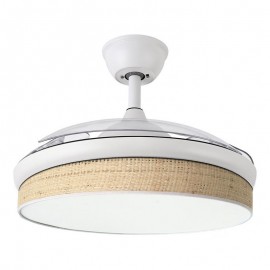 Ventilador Moda DC Blanco-Cañizo Claro 108Ø 72w 3aspas Mando Memoria Y Temporizador 212490601
