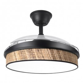 Ventilador Moda DC Negro-Cañizo Oscuro 108Ø 72w 3aspas Mando Memoria Y Temporizador 212490709