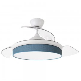 Ventilador Moda DC Blanco-Azul 108Ø 72w 3aspas Mando Memoria Y Temporizador 212490801
