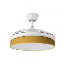 Ventilador Moda DC Blanco-Amarillo 108Ø 72w 3aspas Mando Memoria Y Temporizador 212491001