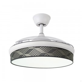 Ventilador Moda DC Blanco-Tetris Gris 108Ø 72w 3aspas Mando Memoria Y Temporizador 212491101