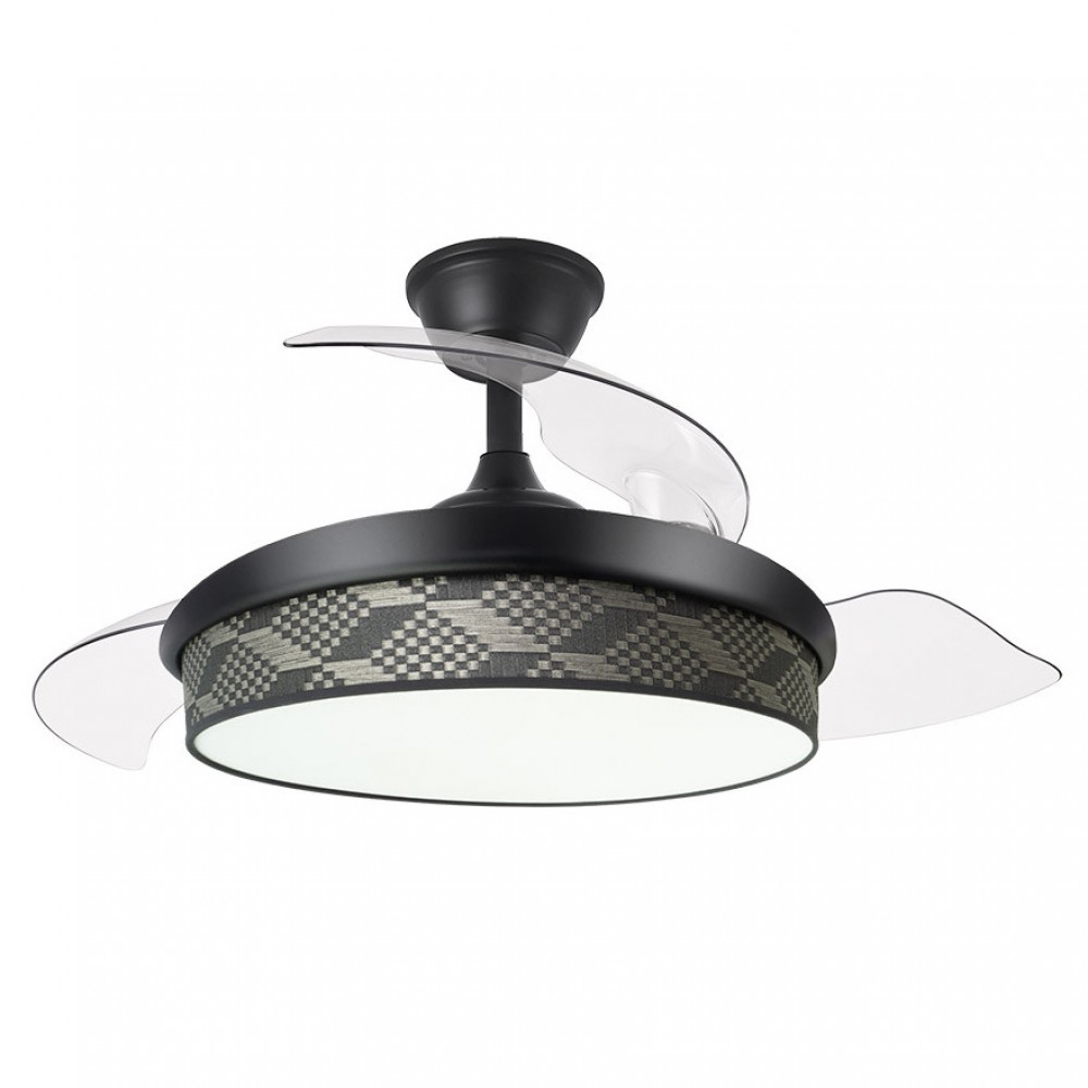 Ventilador Moda DC Negro-Tetris Gris 108Ø 72w 3aspas Mando Memoria Y Temporizador 212491109