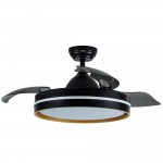 Ventilador Nalon DC Negro-Madera Oscura Plegable 109Ø 72w 3aspas Mando Memoria Y Temporizador 213091385