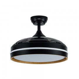 Ventilador Nalon DC Negro-Madera Oscura Plegable 109Ø 72w 3aspas Mando Memoria Y Temporizador 213091385