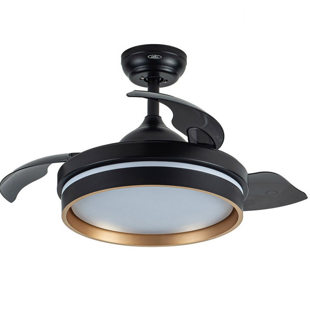 Ventilador Mini Nalon DC Negro-Oro Plegable 91Ø 48w Mando Memoria Y Temporizador 213099016