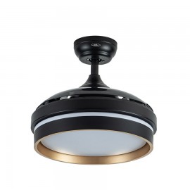 Ventilador Mini Nalon DC Negro-Oro Plegable 91Ø 48w Mando Memoria Y Temporizador 213099016
