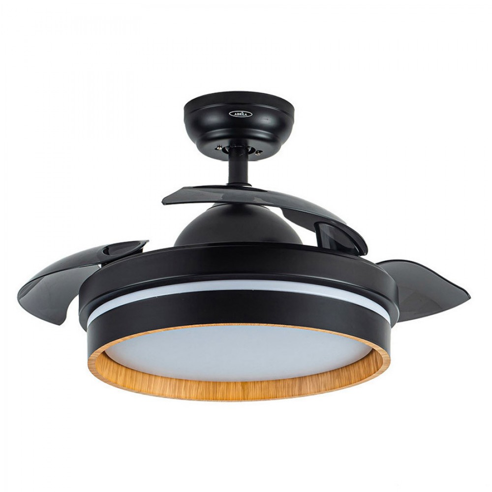 Ventilador Mini Nalon DC Negro-Madera Plegable 91Ø 48w Mando Memoria Y Temporizador 213099085