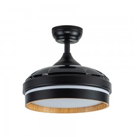 Ventilador Mini Nalon DC Negro-Madera Plegable 91Ø 48w Mando Memoria Y Temporizador 213099085