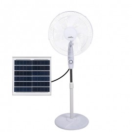 Ventilador Frontera De Pie Solar Blanco 43Ø 20w 5aspas Puerto Usb Bateria Litio 213641001