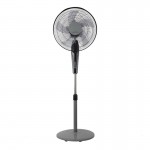 Ventilador Borlon De Pie Negro-Gris 43Ø 55w 5X2aspas Orientable Mando y Temporizador 213941028