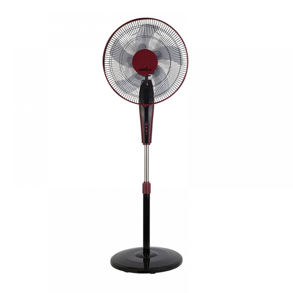 Ventilador Borlon De Pie Negro-Burdeos 43Ø 55w 5X2aspas Orientable Mando y Temporizador 213941030