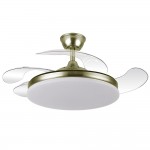 Abrila Ventilador Tridente DC Plegable Metalico Cuero 107Ø Ultrasilencioso 59w CCT Regulable Mando Memoria 236391314