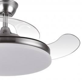 Abrila Ventilador Tridente DC Plegable Metalico Niquel 107Ø Ultrasilencioso 59w CCT Regulable Mando Memoria 236391303