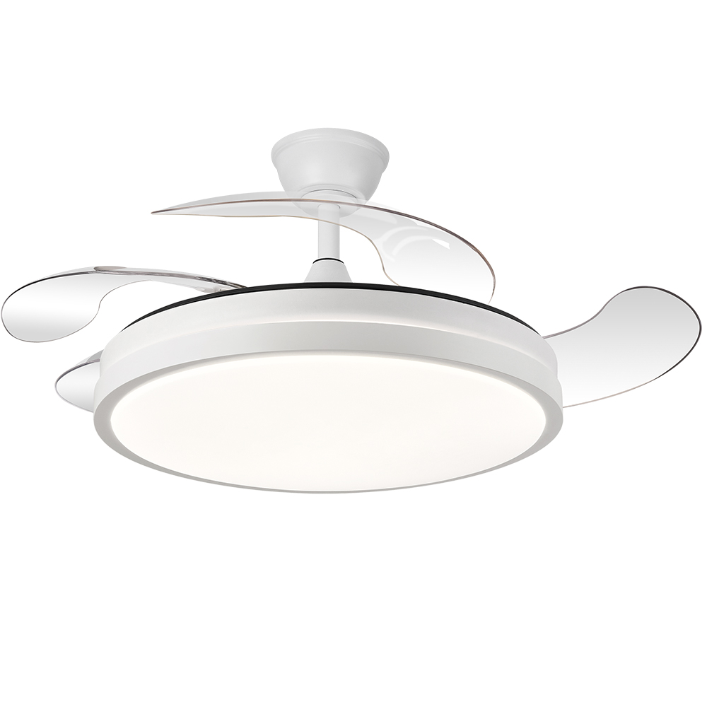 Abrila Ventilador ESCORPION DC Plegable Metalico Blanco 4aspas 107Ø Ultrasilencioso 59w Regulable Mando Memoria 214591301