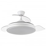 Abrila Ventilador Mini ESCORPION DC Plegable Metalico Blanco 3aspas 91Ø Ultrasilencioso 59w Regulable Mando Memoria 214599001