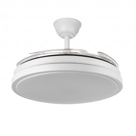 Abrila Ventilador ESCORPION DC Plegable Metalico Blanco 4aspas 107Ø Ultrasilencioso 59w Regulable Mando Memoria 214591301