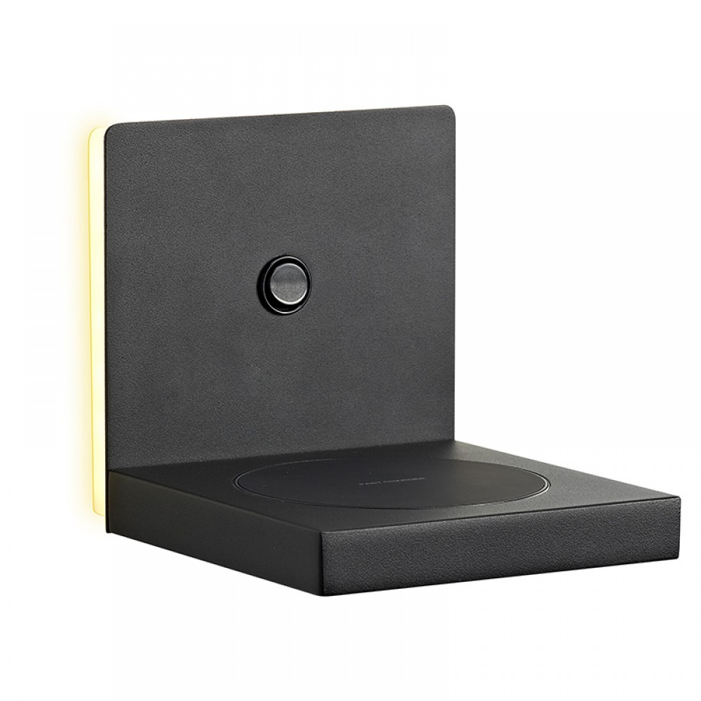 Aplique ZANZIBAR Led Negro 3000K 3W Cargador Movil Induccion 6755