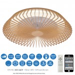 Ventilador HIMALAYA Madera DC 35W Plafon Led 70W Mando 7128