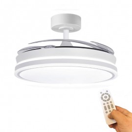 MDC Ventilador HALPA XS Plegable Metalico Blanco 38-92Ø Ultrasilencioso LED Dimable CCT Mando MDC-2026