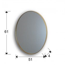 Espejo Orio Oval 51X61 Oro 127233