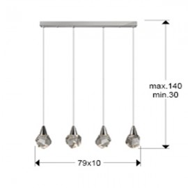 Lampara Aquaria 4 Luces cromo 157148